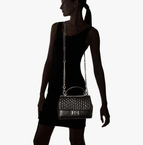 NWT Karl Lagerfeld Lucien Black Lambskin Leather Satchel - Picture 17 of 17